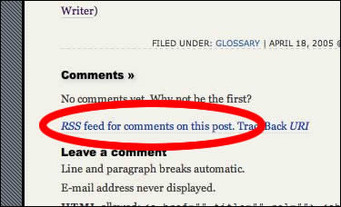 rss feed screenshot