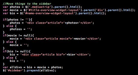 jQuery makes Less IMDb work. jQuery makes Less IMDb work.