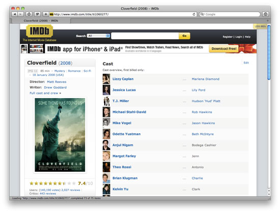 The final Less IMDb design. The final Less IMDb design.