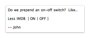 John's original control suggestion John's original control suggestion