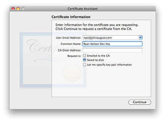Step 4: Save certificate request to disk Step 4: Save certificate request to disk