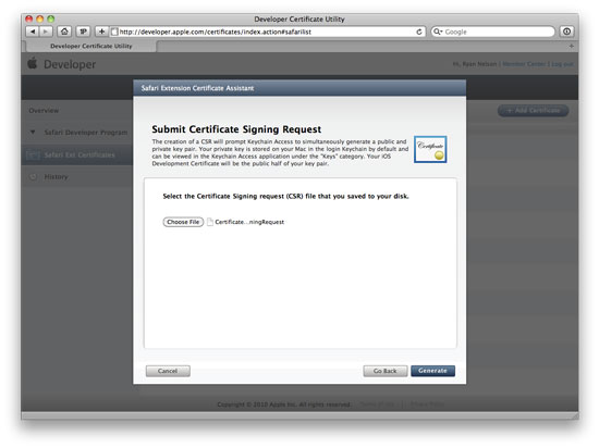 Step 5: Upload certificate request Step 5: Upload certificate request