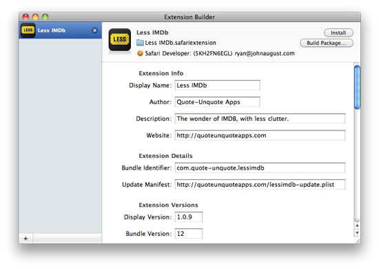 Safari Extension Builder Safari Extension Builder