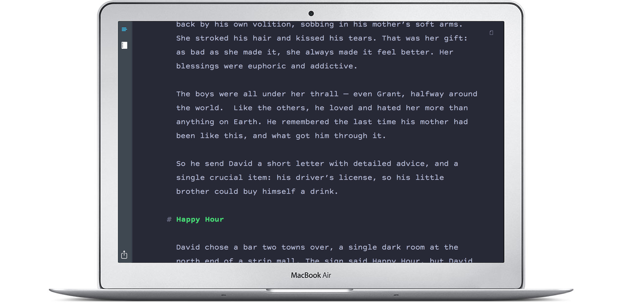 macbook with highland