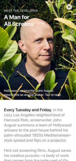 app store article with photo
