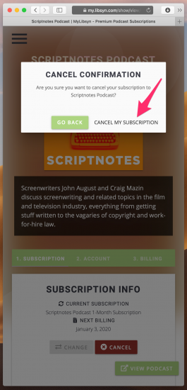 confirmation dialog box